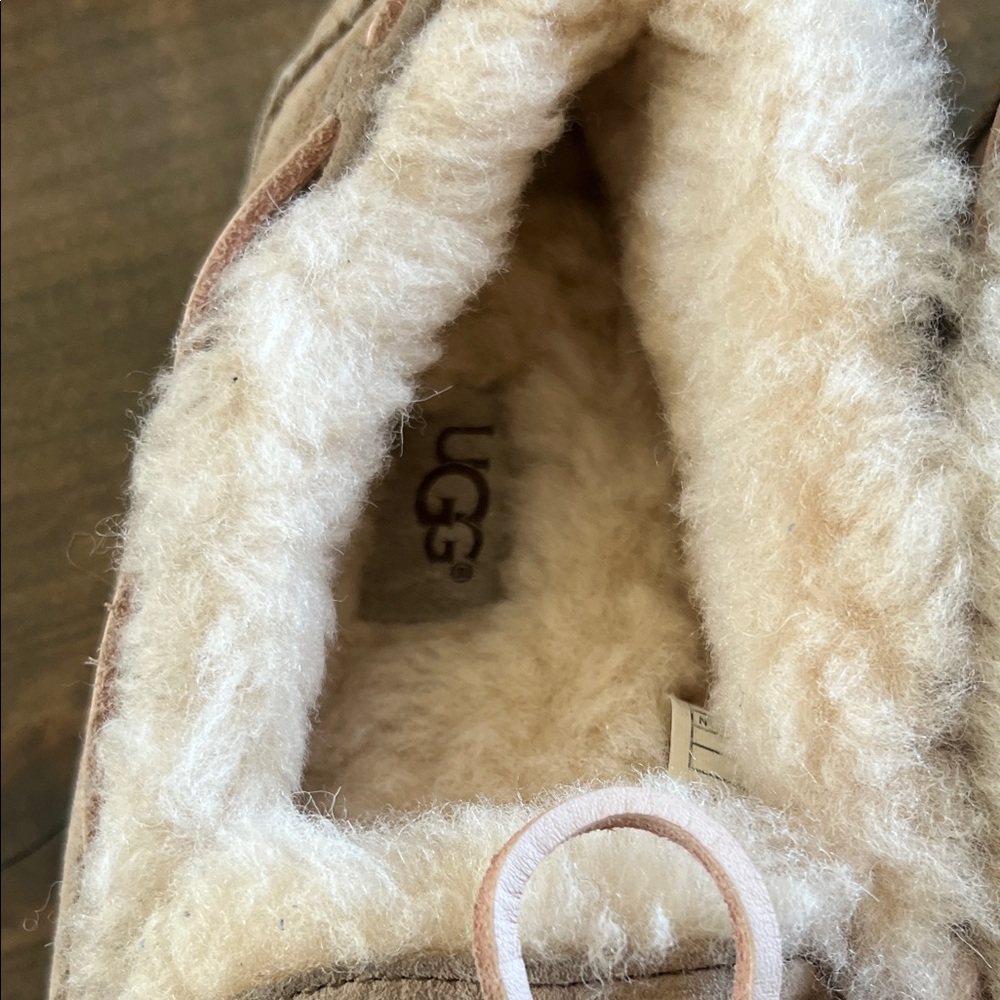 UGG Women's Suede Shearling Moccasins - Blush - Picture 3 of 7